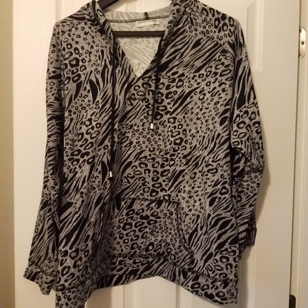 Leopard hoodie-Plus Size